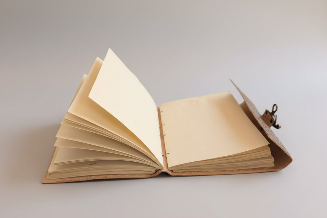 Time Embossed Leather Journal
