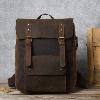Handmade Full Grain Leather Unisex Backpack