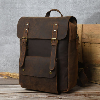 Handmade Full Grain Leather Unisex Backpack