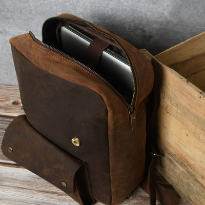 Handmade Full Grain Leather Unisex Backpack