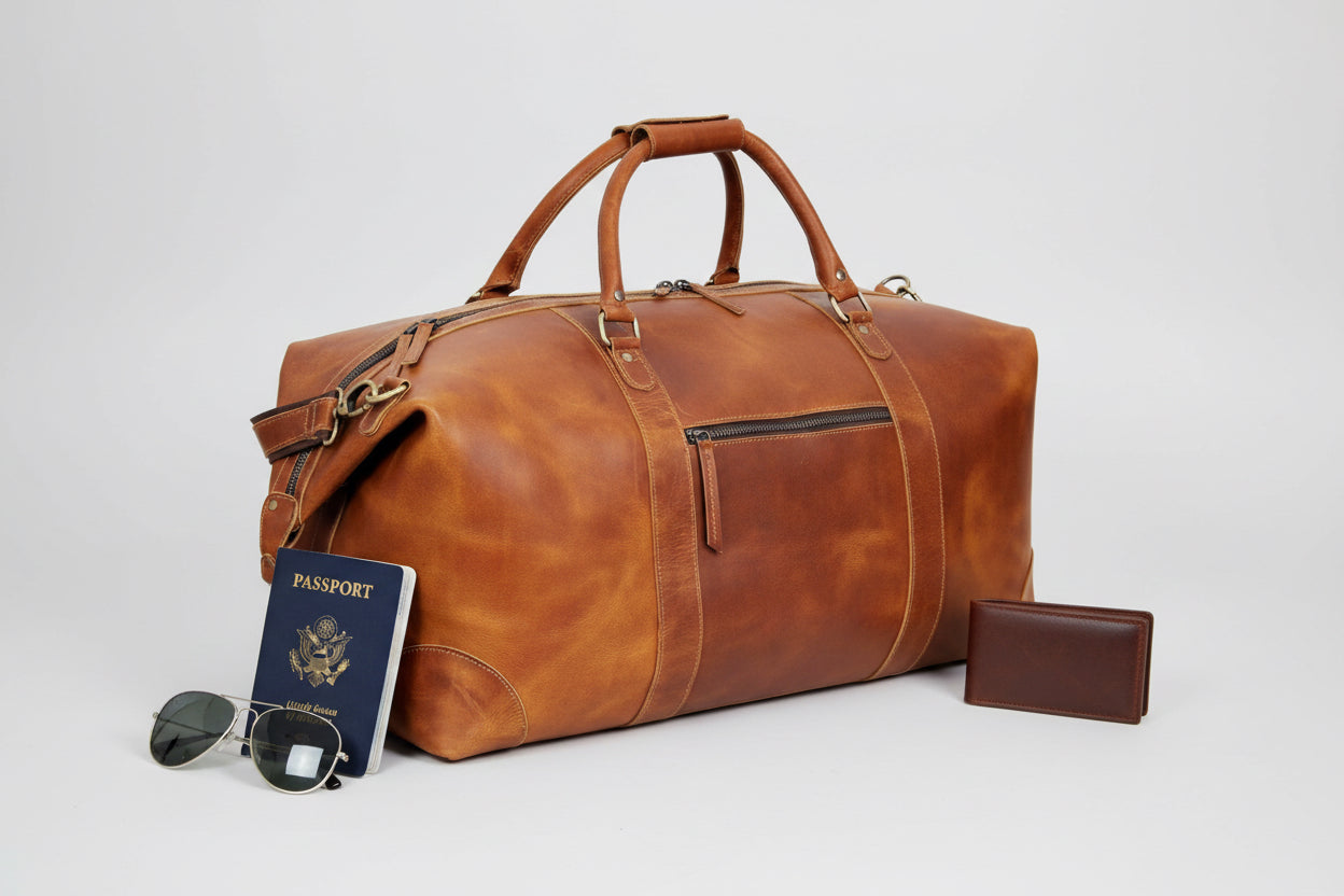 Weekender Travel Tan Duffle Bag