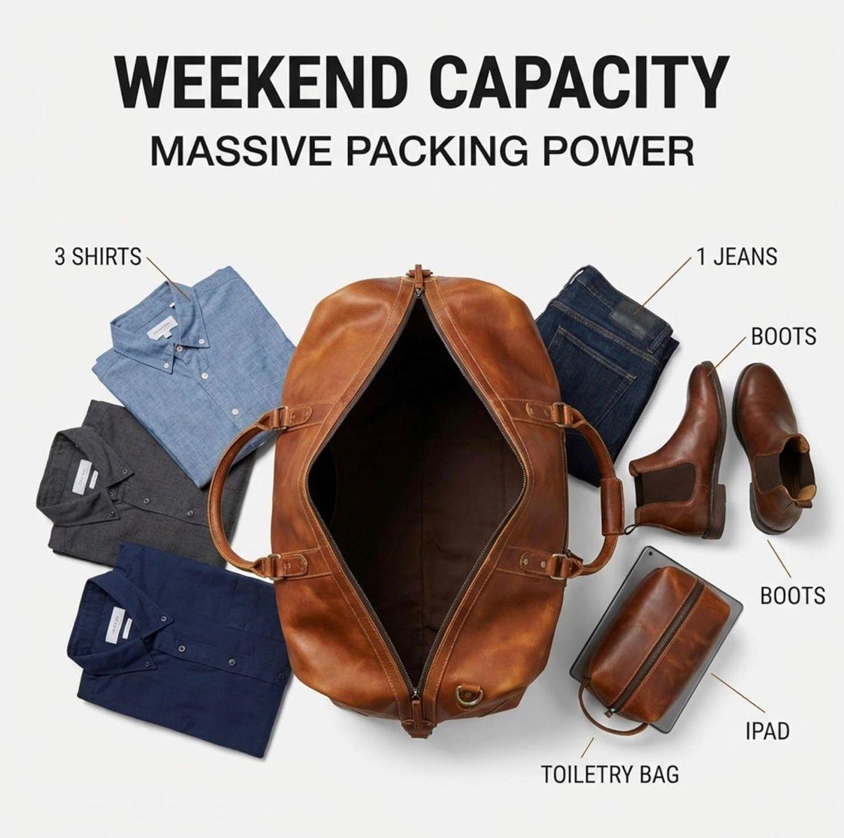Weekender Travel Tan Duffle Bag