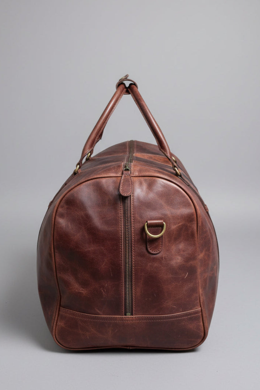 Full Grain Leather Duffle Bag + FREE Leather Pouch