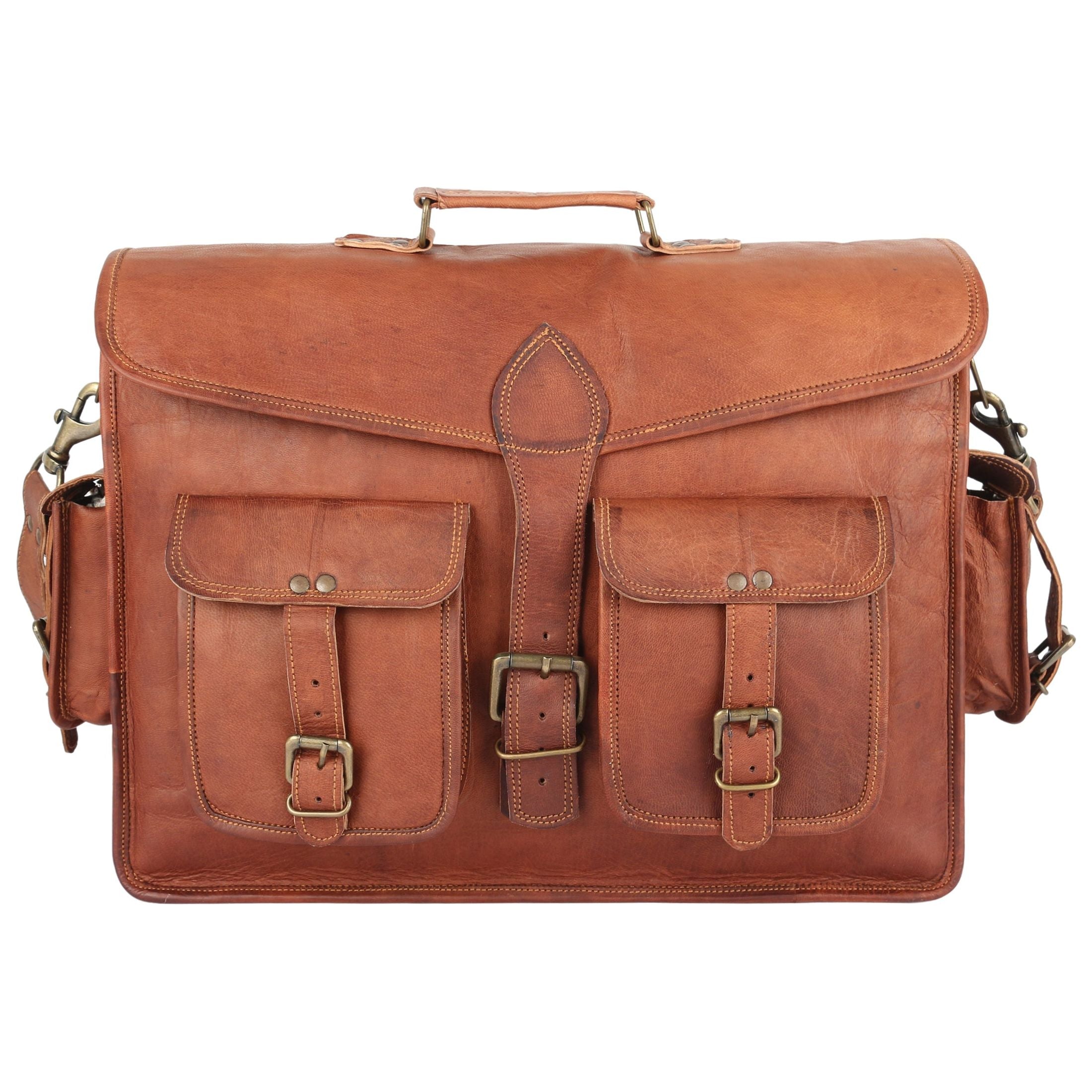 Handmade Leather Satchel Laptop Messenger Bag