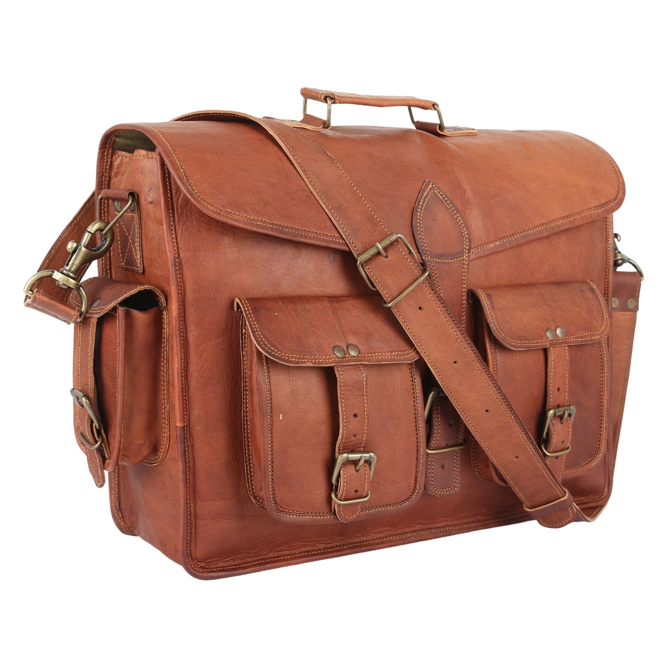 Handmade Leather Satchel Laptop Messenger Bag