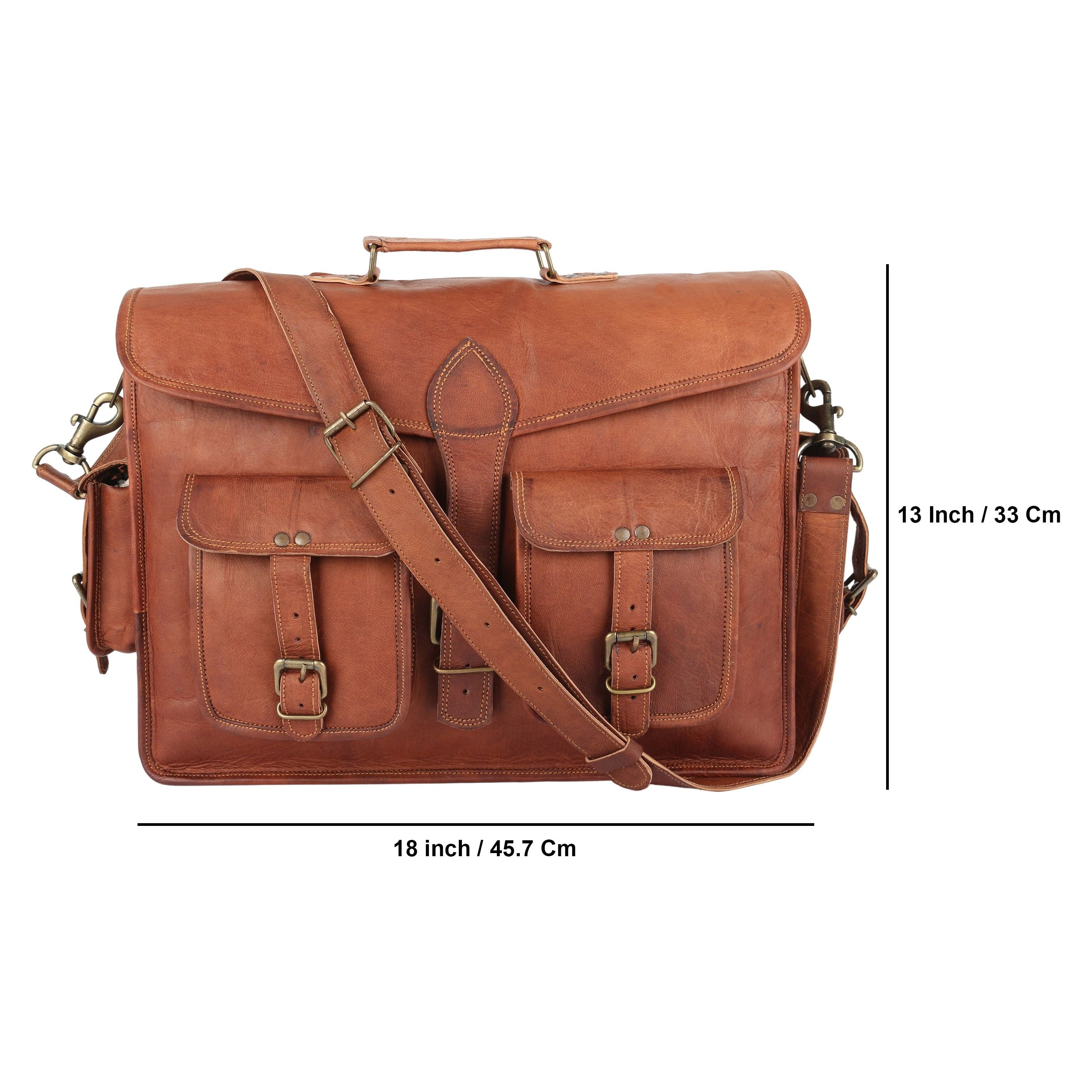 Handmade Leather Satchel Laptop Messenger Bag