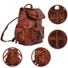 Unisex Leather School Camping Travel Backpack